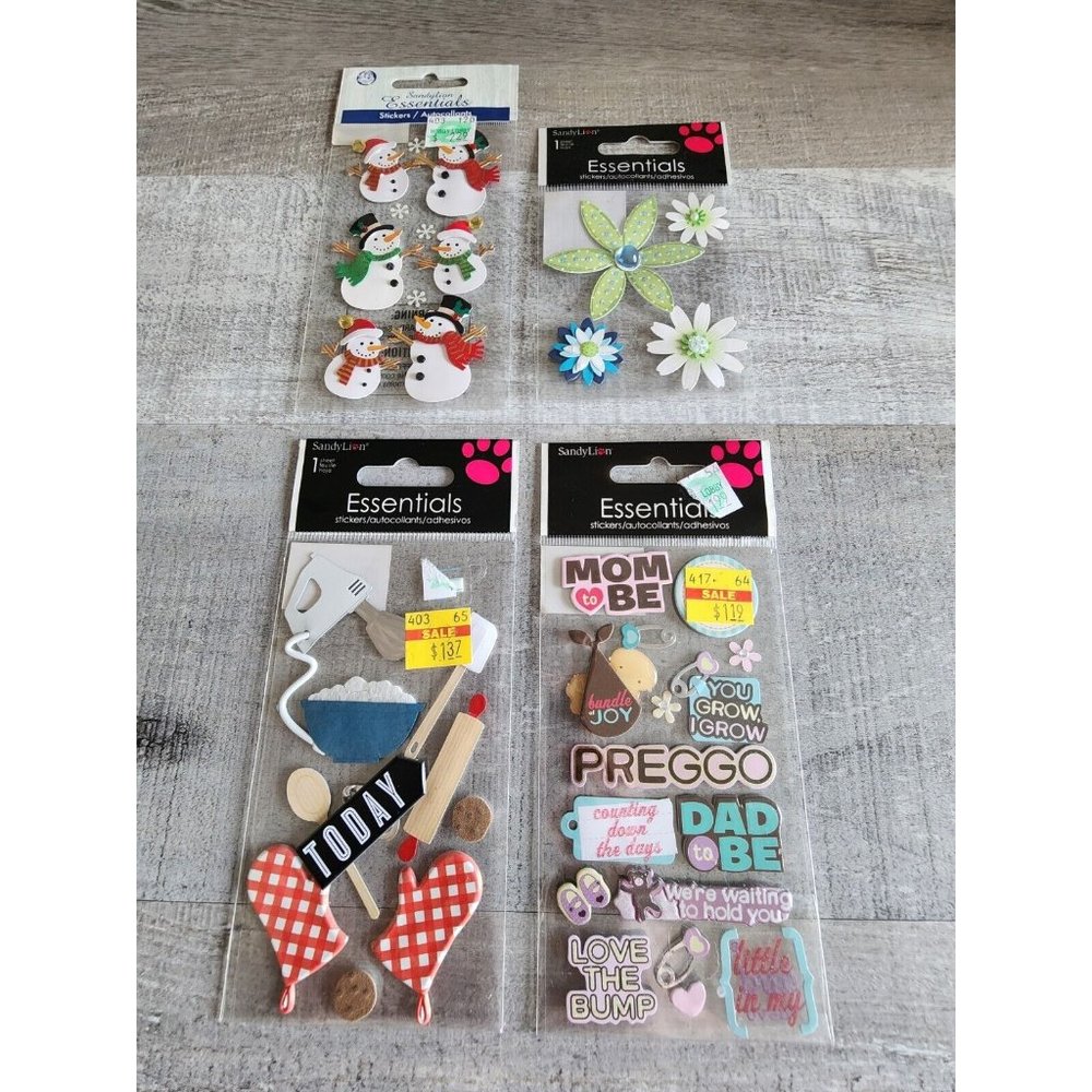 3D Sticker LOT - Pregnancy Cooking Flowers + Sandylion  Scrapbooking Retired #34 - Picture 1 of 6